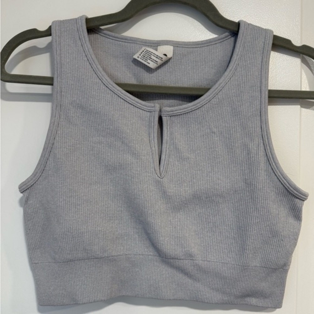 90 Degree By Reflex Light Gray Sports Bra Size Large
